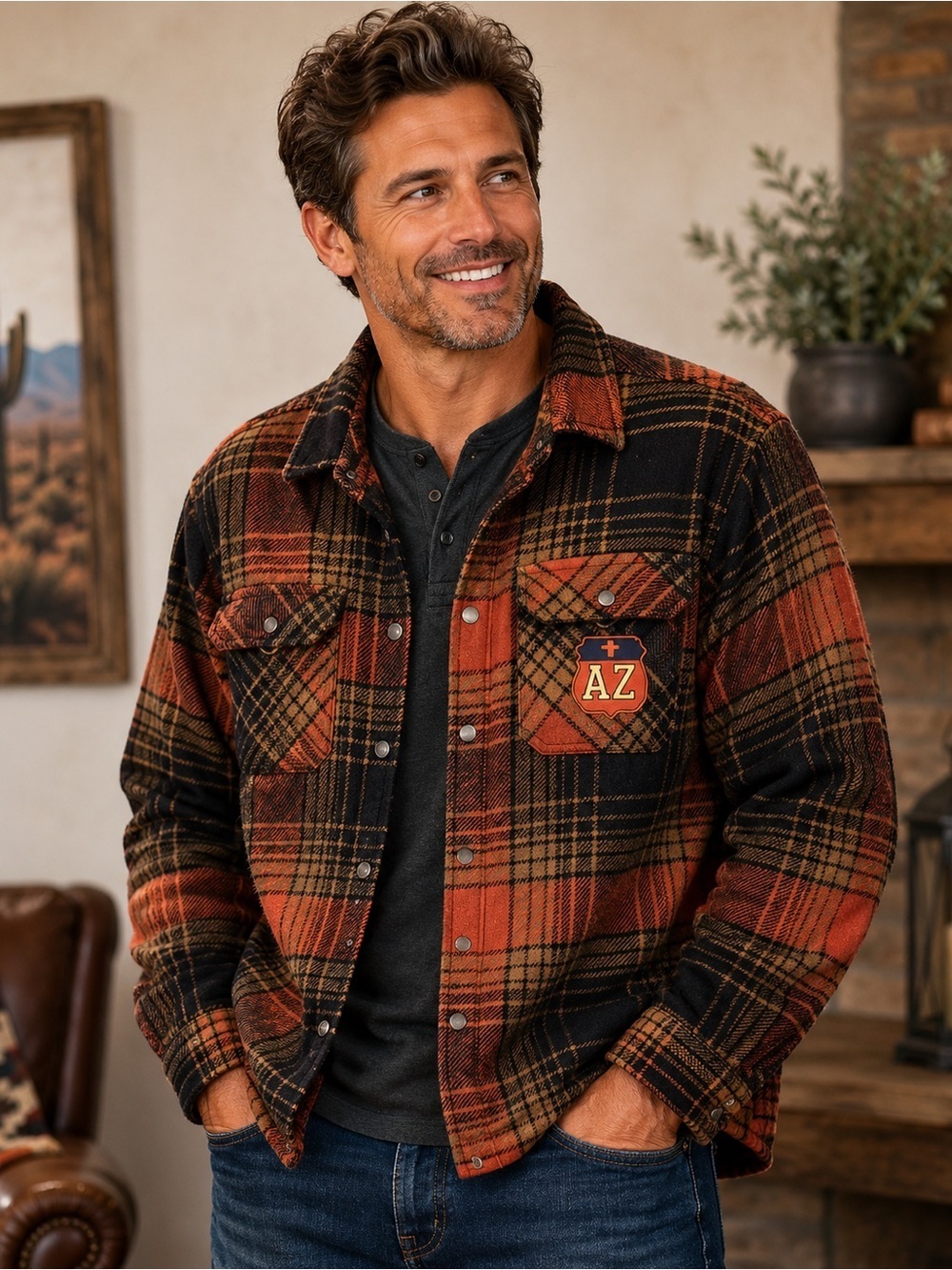 Home Free Flannel Men's Jacket Shirt Arizona AZ Coat Size L